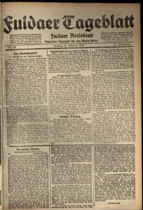 Ausgabe vom Freitag, den 10. Februar 1922.