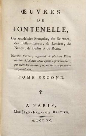 Oeuvres De Fontenelle, 2