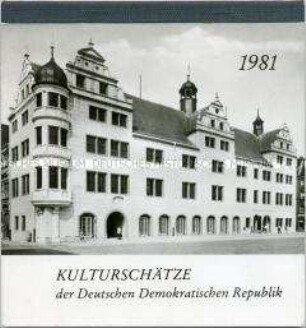 Kalender mit Motiven von Kunstschätzen aus Museen der DDR und Architekturdenkmälern für das Jahr 1981