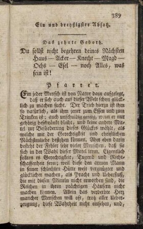Das zehnte Geboth.