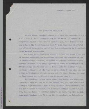 Rundschreiben von Antonie Traun und Helene Bonfort [an die Vorsitzenden der Ortsgruppen und Mitgliedsvereine]