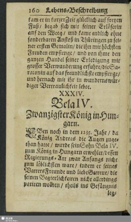 XXXIV. Bela IV. Zwanzigster König in Hungarn