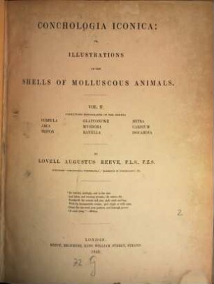 Conchologia iconica: or, illustrations of the shells of molluscous animals. II
