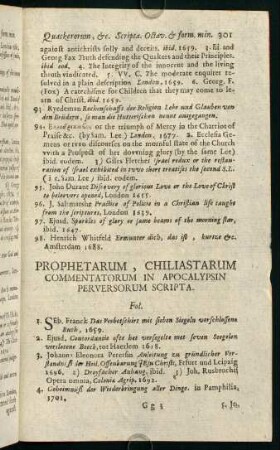 301-311, Prophetarium, Chiliastarum Commentatorum ...