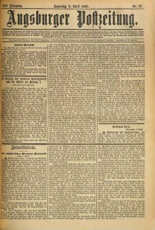 Augsburger Postzeitung. 1895 = Jg. 209, 4 - 6