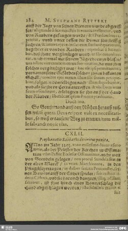 CXLII. Prophanatio Sabbathi divinitus punita