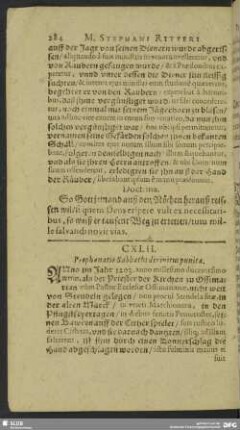 CXLII. Prophanatio Sabbathi divinitus punita