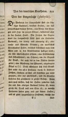 233-245, Von der Lungensucht (phthysis)