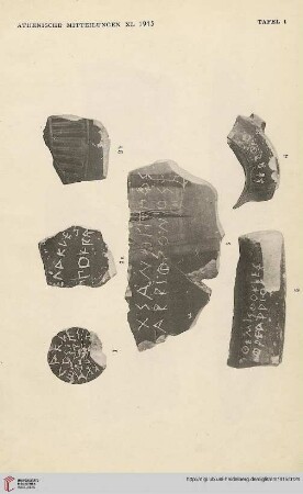 Tafel I - XIV