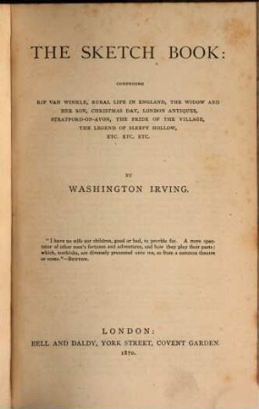 The works of Washington Irving. 2., Sketch Book. Life of Goldsmith