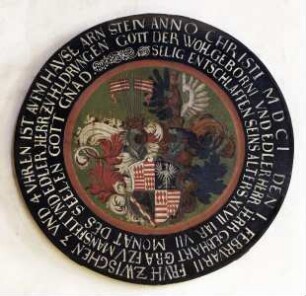 Totenschild des Grafen Gebhard VIII. von Mansfeld-Arnstein (gest. 1601)