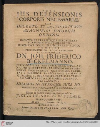 Jus Defensionis Corporis Necessariae