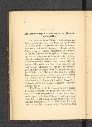 Neuntes Kapitel. Die Behandlung der Nervosität in Nervenheilanstalten.