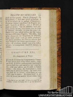 Chapitre XXI. Du changement de temps.
