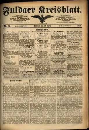 Ausgabe vom Mittwoch, den 29. März 1905.