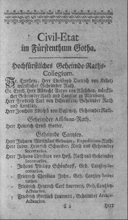 Civil-Etat im Fürstenthum Gotha