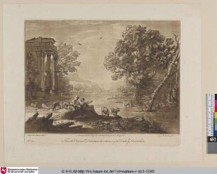 [Landschaft mit Säulentempel]