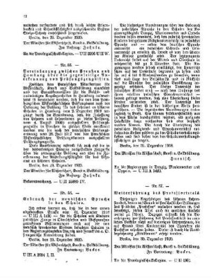 Vereinbarung zwischen Preußen und Hamburg über die gegenseitige Anerkennung von Prüfungszeugnissen : [Amtlicher Teil]