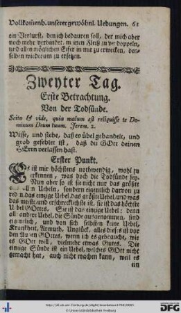 Zweyter Tag.