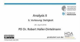 6. Vorlesung: Stetigkeit