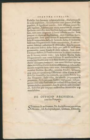 De Officio Archidiaconi seu Praepositi.