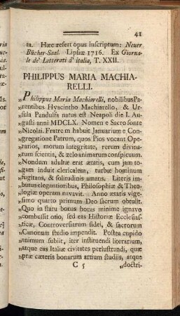 Philippus Maria Machiarelli. - Christophorus de Nobilibus.
