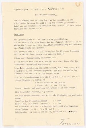 Feierabendhaus: Text: Diplomaufgabe