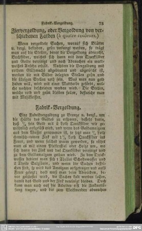 Ziervergoldung, oder Vergoldung von verschiedenen Farben (à quatre couleurs)