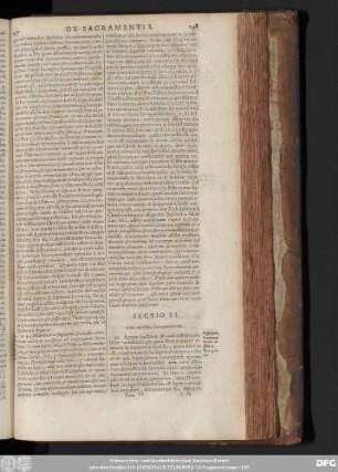 Sectio VI. [...] Sacramentorum.