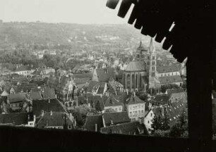 Esslingen, Stadtansicht : Esslingen. Stadtansicht mit Altem Rathaus und Stadtkirche Sankt Dionysius. Blick nach Südwesten