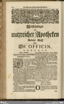 Vollständiger und nutzreicher Apotheken Anderes Buch Von Der Officin