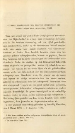 Stukken betrekkelijk den eersten scheepstogt der Nederlanders naar Oost-Indie, 1595