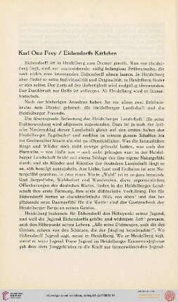 Neue Folge 1938: Eichendorffs Käthchen