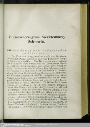 V. Grossherzogtum Mecklenburg-Schwerin