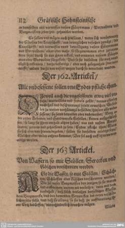 Der 162. Artickel. Alle unbesessene sollen uns Eydes pflicht thun.