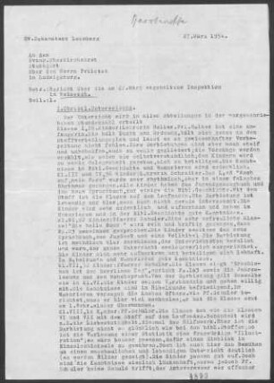 Weissach: Inspektionsbericht 1954