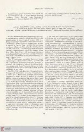 54: [Rezension von: Antonio Sartoria, Archivo Sartori. Documenti di storia e arte francescana, Band 4]