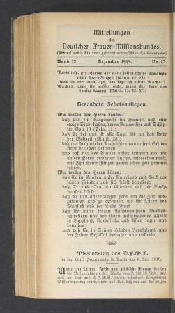 Nr. 12. Dezember 1918