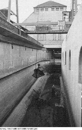 Dresden, Kaditz. Kläranlage Kaditz, Mai 1956