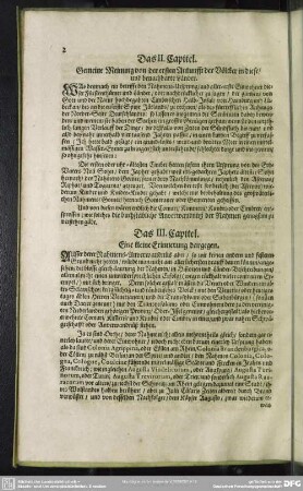 Das III. Capitel. Eine kleine Erinnerung dargegen