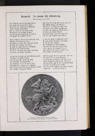 Gedicht: Bismarck. Zu seinem 100. Geburtstag.