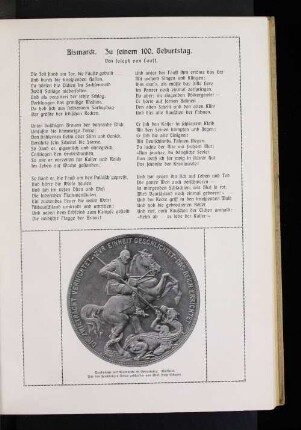 Gedicht: Bismarck. Zu seinem 100. Geburtstag.