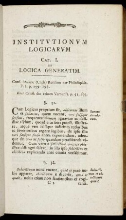 Cap. I. De Logica Generatim