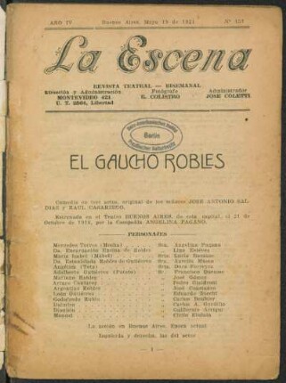 El gaucho Robles : comedia en tres actos