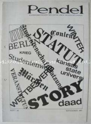 Studentenzeitschrift der Universität Giessen "Pendel"