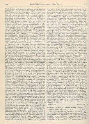 400-404 [Rezension] Hartmann, Eduard v., Ethische Studien
