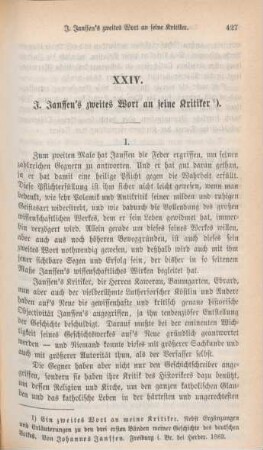 427-448 J. Janssen's zweites Wort an seine Kritiker