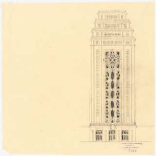 Verlagshaus des Scherl-Verlages, Berlin Turm: Ansicht, Variante der Fassaden-Ornamentierung