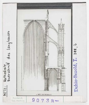 Metz, Kathedrale, Querschnitt des Langhauses