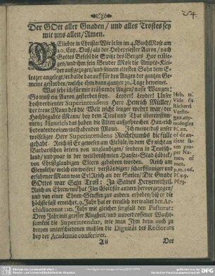 Leichenpredigt : [Einleitung], Leich-Text, Eingang, Textes Erklärung